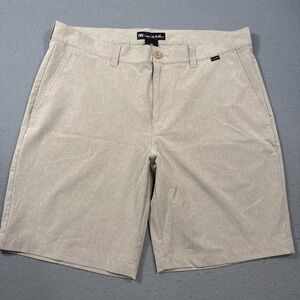 Travis Mathew Shorts Mens 36* Beige  Golf Performance Bermuda Stretch Breathable